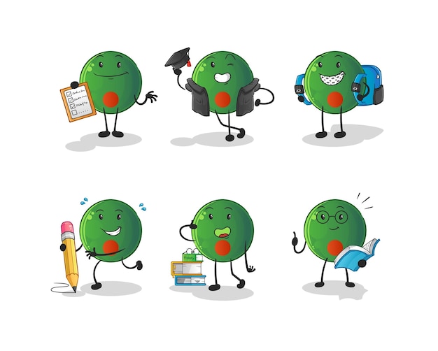 Bangladesh bandera educación conjunto personaje dibujos animados mascota vector