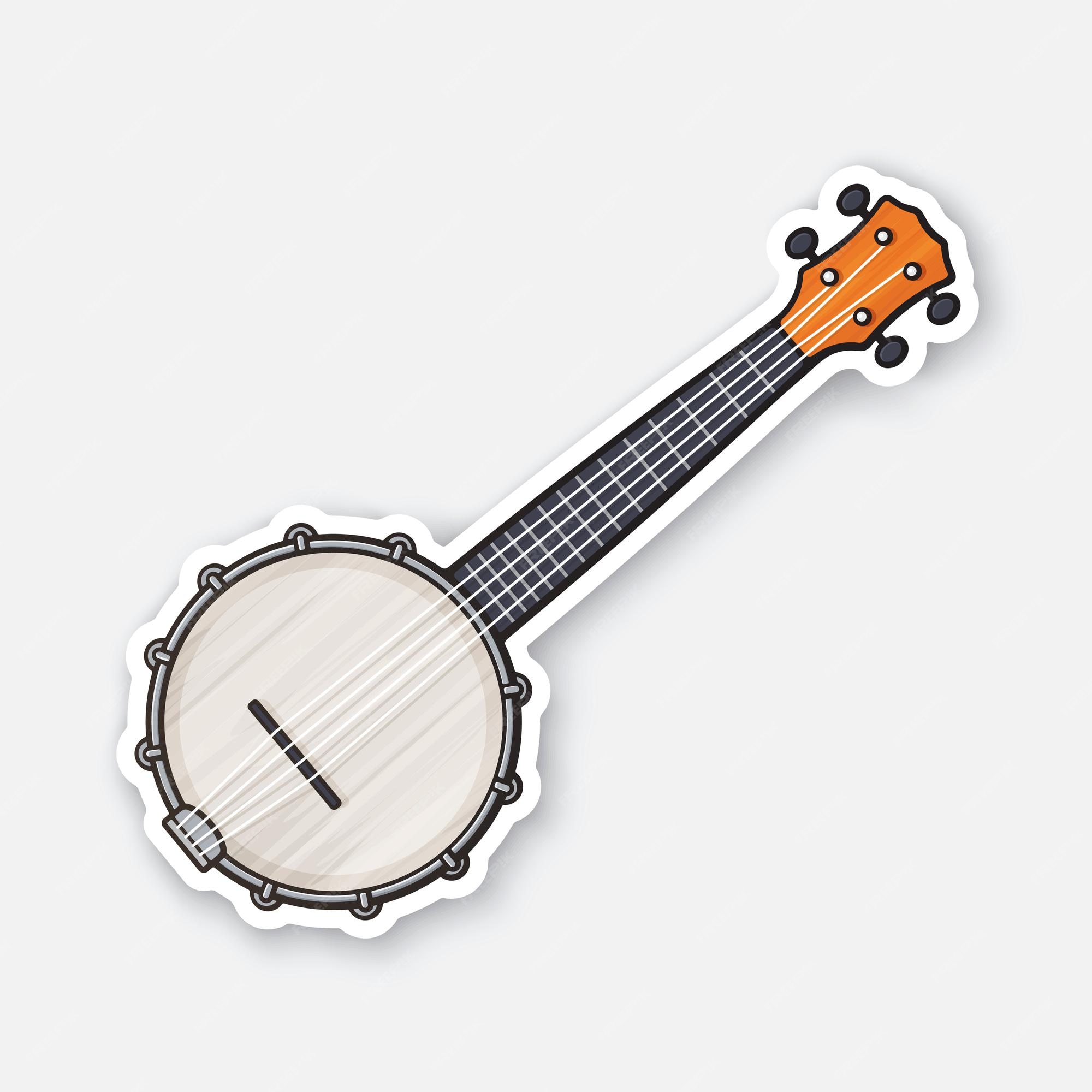 En necesidad de Calificación apoyo Banjo de música country clásica instrumento musical punteado de cuerda  ilustración vectorial | Vector Premium