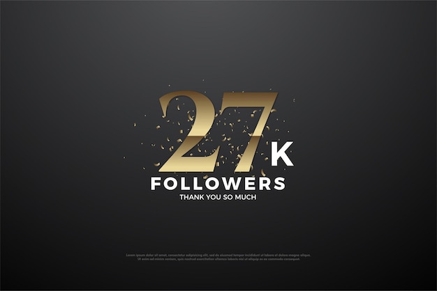 Banner 27 k seguidores con números de color en combinación