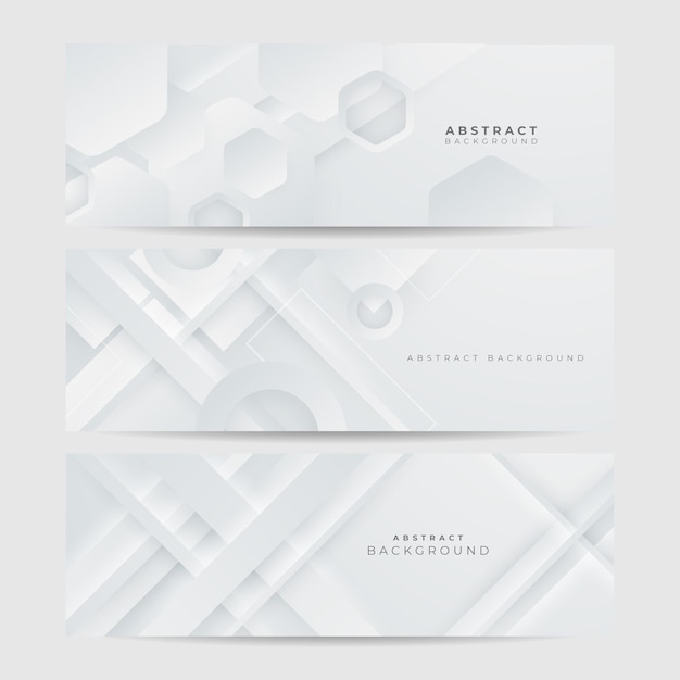 Banner abstracto blanco Diseño blanco vectorial mínimo Ilustración vectorial Plantilla de fondo de patrón de banner de diseño gráfico abstracto vectorial