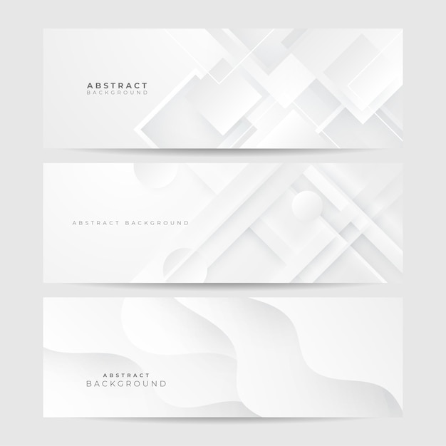 Banner abstracto blanco Diseño blanco vectorial mínimo Ilustración vectorial Plantilla de fondo de patrón de banner de diseño gráfico abstracto vectorial