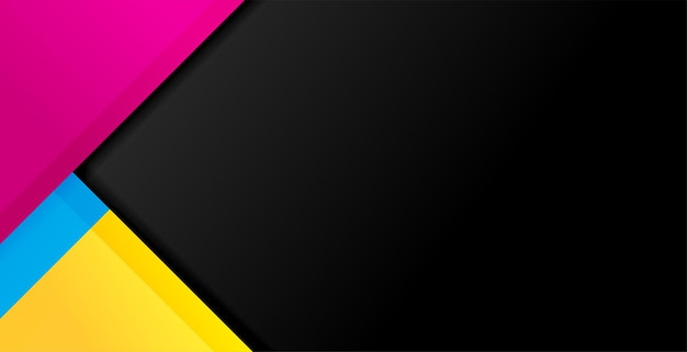 Banner abstracto de cmyk creativo en estilo papel