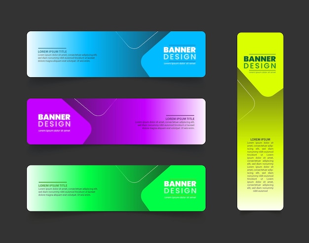 Banner abstracto colorido con gráficos para web