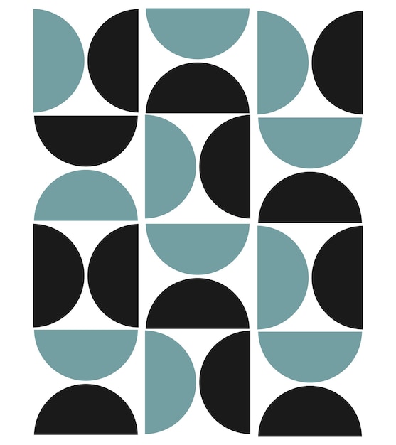 Banner abstracto en estilo Bauhaus Elementos de las flores de Bauhaus Cartel de Bauhaus Ilustración vectorial