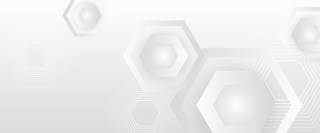 Banner abstracto de gradiente vectorial blanco con elementos de formas Para presentación de fondo fondo papel tapiz banner folleto web diseño y portada