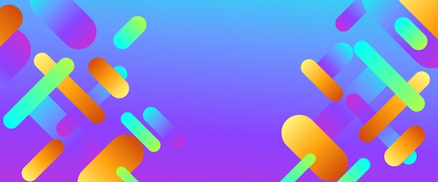 Banner abstracto de gradiente vectorial colorido con elementos de formas Para presentación de fondo fondo papel tapiz banner folleto web diseño y portada