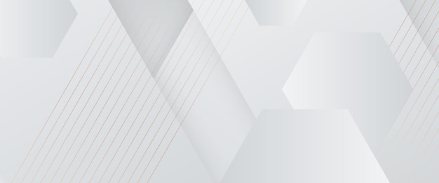 Banner abstracto moderno minimalista vectorial blanco y dorado con formas para banners de sitios web, folletos, carteles, folletos y portadas