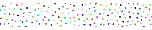 Banner abstracto de pedazos de papel de colores muy pequeños o astillas de cerámica sobre fondo blanco