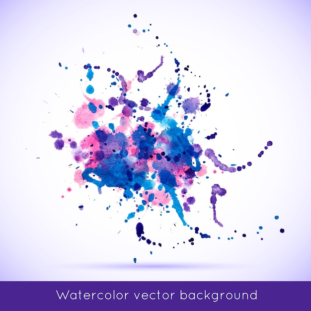 Vector banner de acuarela abstracta vectorial. fondo azul, cian, magenta y rosa. plantilla de diseño con lugar para su texto. puede usarse para pancartas en venta, páginas web, impresión, invitaciones, tarjetas, etc.