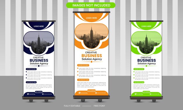 Banner acumulativo de vectores de negocios moderno y único
