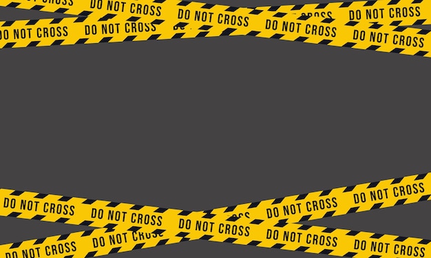 Vector banner de advertencia de seguridad banner de rayas amarillas y blancas negras sobre fondo negro no cruzar ilustración vectorial