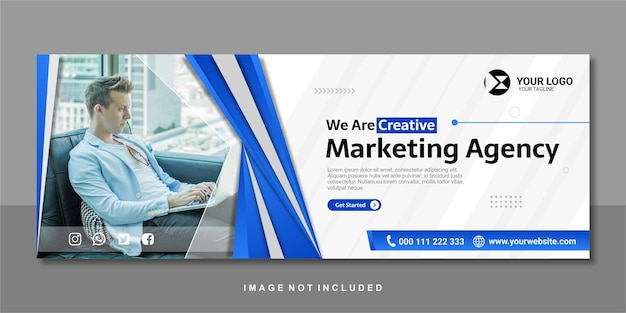 Vector banner agencia de marketing digital diseño premium