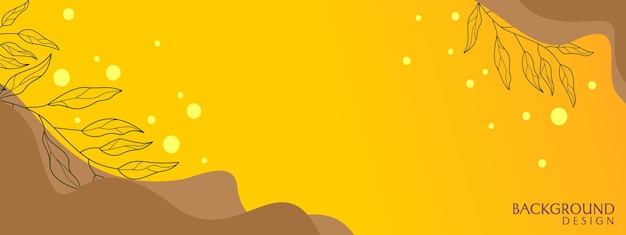 banner amarillo con adornos florales dibujados a mano fondo estético para redes sociales