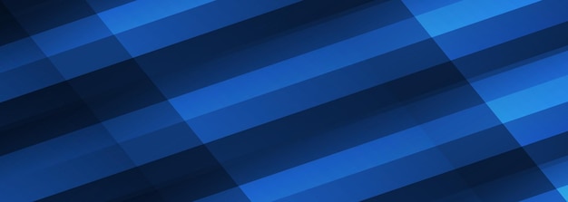 Vector banner ancho moderno abstracto azul oscuro vectorial con fondo de líneas diagonales brillantes azul claro