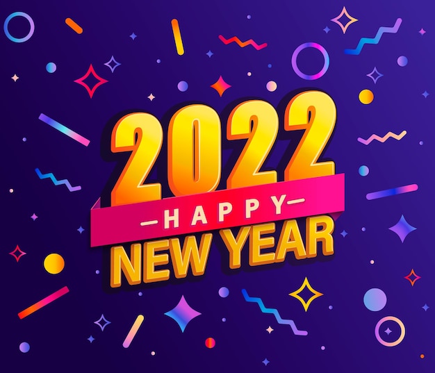 Vector banner para el año nuevo 2022