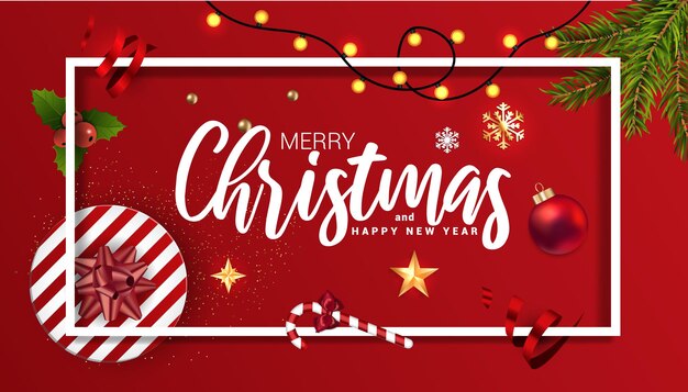 Banner de año nuevo de vacaciones Feliz Navidad