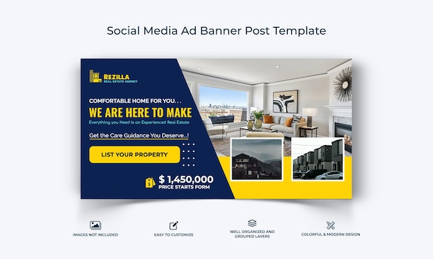 Banner de anuncios de bienes raíces en Facebook