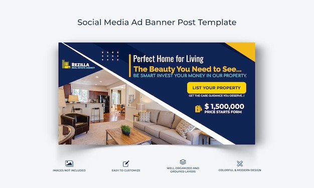 Banner de anuncios de bienes raíces en Facebook
