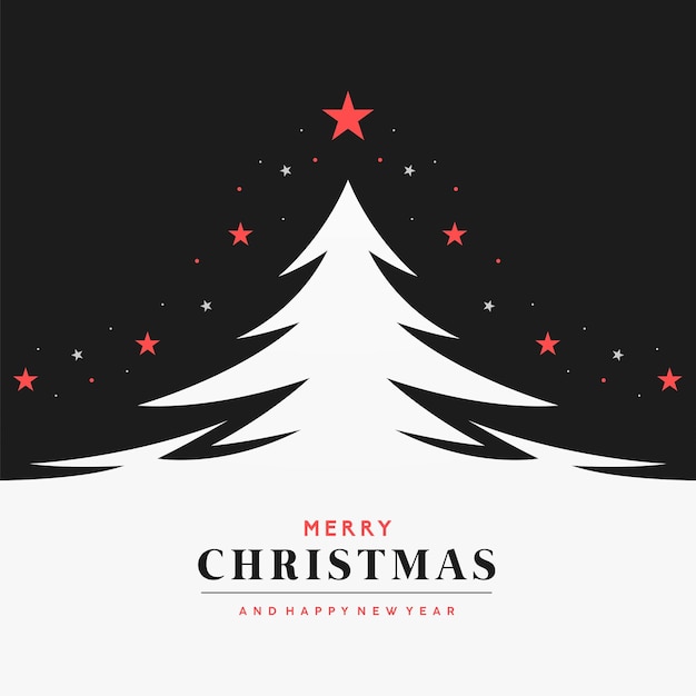 Banner de árbol de Navidad en estilo minimalista.