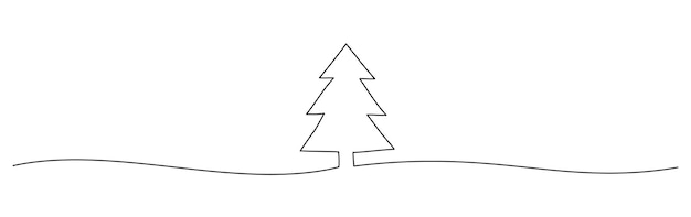 Banner de árbol de pino de navidad garabato grungy enredado