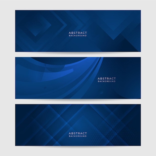 Banner azul marino oscuro degradado abstracto moderno Plantilla de fondo de banner de luz azul oscuro geométrico mínimo diseño abstracto Vector diseño gráfico abstracto plantilla de fondo