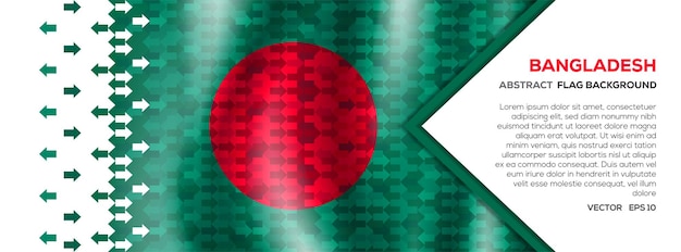 Banner de bandera de Bangladesh abstracto y fondo con concepto de inversión de intercambio de comercio de forma de flecha