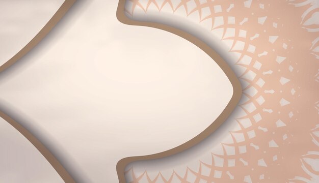 Banner beige con espacio para su texto y patrones tema de año nuevo vector