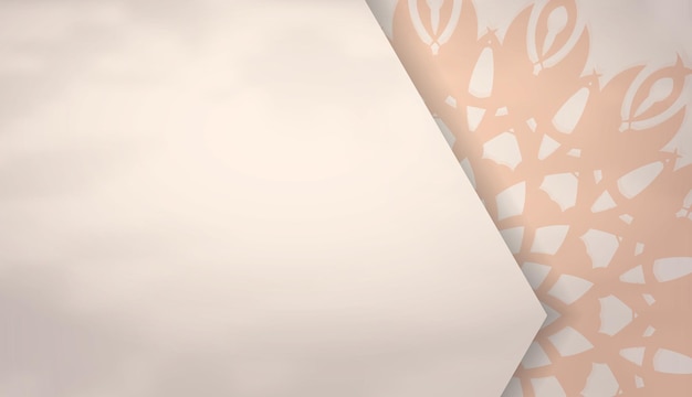 Banner beige de lujo con espacio para su texto y patrones Plantilla lista para imprimir Vector