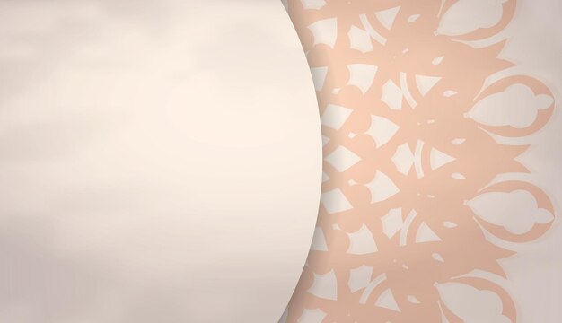 Banner beige de lujo con espacio para su texto y patrones Plantilla de tipografía Vector