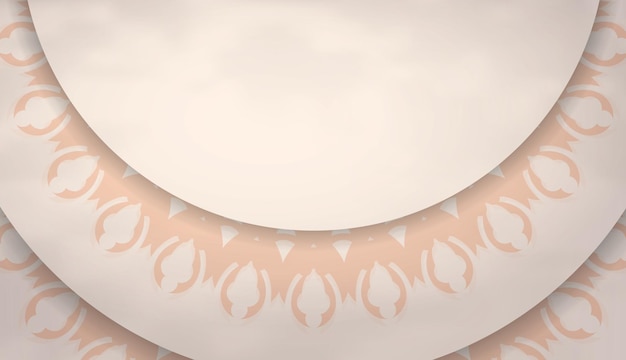 Banner beige de lujo con un lugar para el texto y monogramas ornamentales Tema de Año Nuevo Vector
