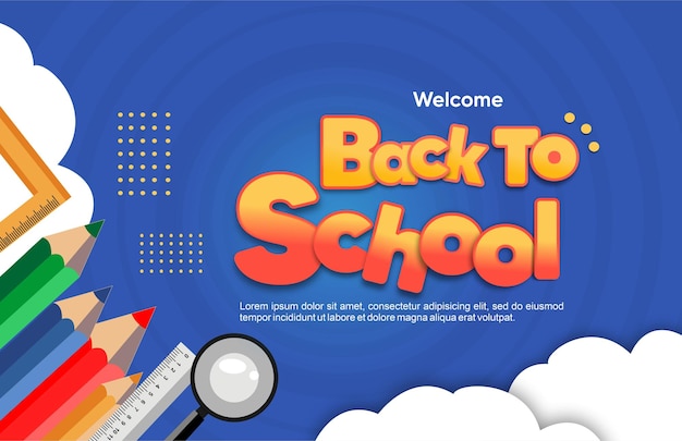 Banner de bienvenida de regreso a la escuela