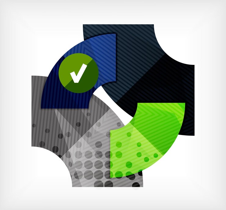 Vector banner en blanco abstracto hecho de piezas