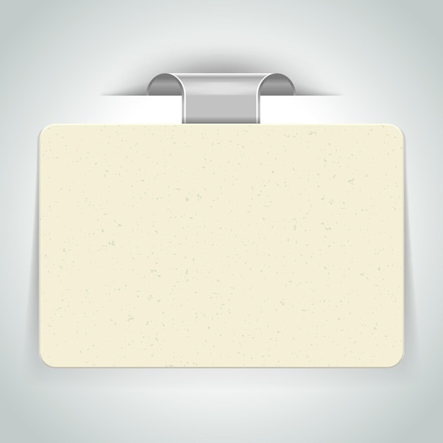Banner en blanco colgado en la ilustración de vector de fondo blanco Banner en forma de rectángulo blanco simple con espacio en blanco para texto e información publicitaria colgando sobre fondo blanco
