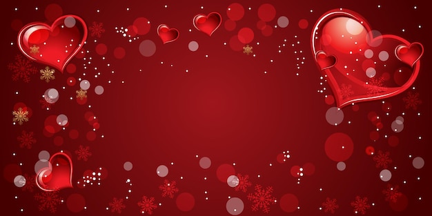 Banner en blanco creativo del día de San Valentín con fondo rojo audaz