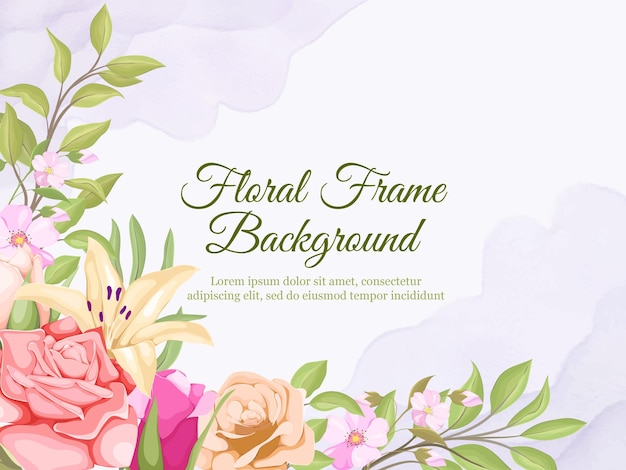 Banner de boda diseño de plantilla de vector floral de verano