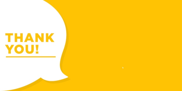 Banner de burbuja de discurso de agradecimiento Utilizado para marketing y publicidad empresarial
