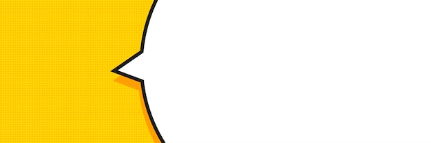Banner de burbujas de discurso en estilo Pop Art.