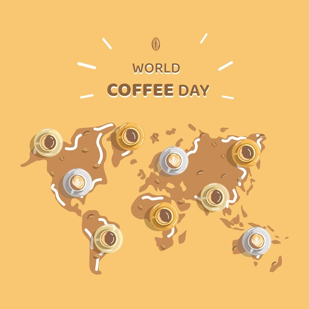 Banner de café para el día mundial del café.