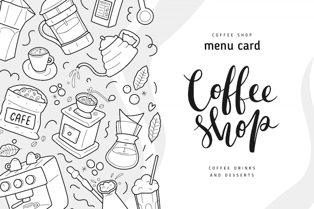 Vector banner de cafetería con letras