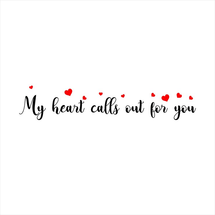 Banner de caligrafía de signo de amor con corazones rojos aislados sobre fondo transparente