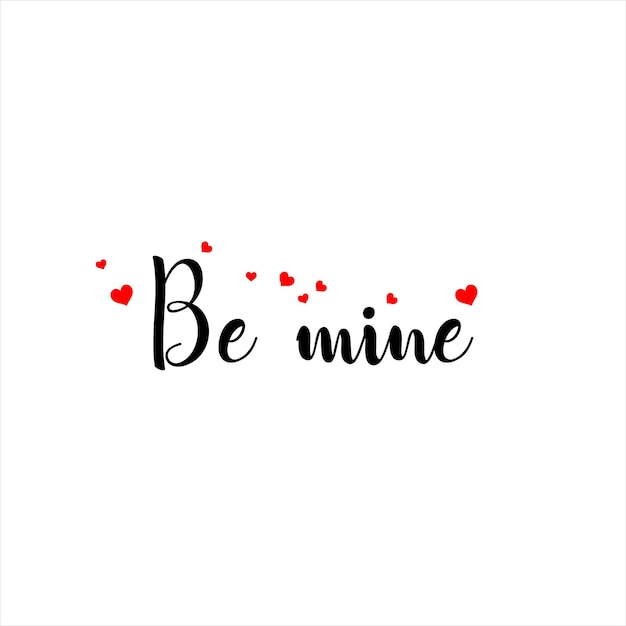Banner de caligrafía de signo de amor con corazones rojos aislados sobre fondo transparente