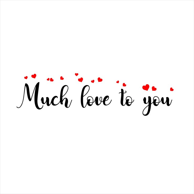 Banner de caligrafía de signo de amor con corazones rojos aislados sobre fondo transparente