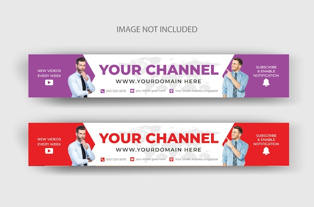 Vector un banner para un canal que dice tu canal.