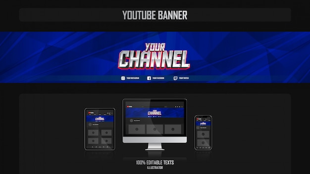 Vector banner para canal de redes sociales con music concep