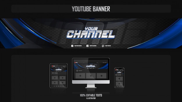 Vector banner para canal de youtube con concepto aeróbico