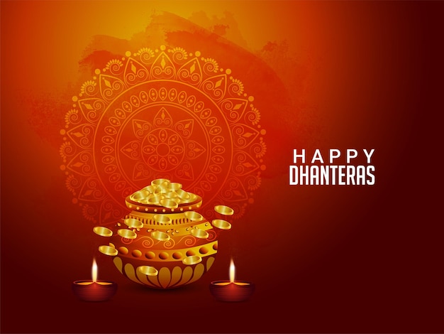 Banner de celebración feliz dhanteras