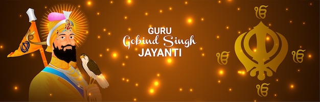 Banner de celebración de Guru Gobind Singh Jayanti