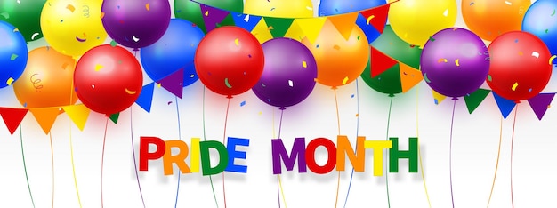 Banner de celebración del mes del orgullo lgbt