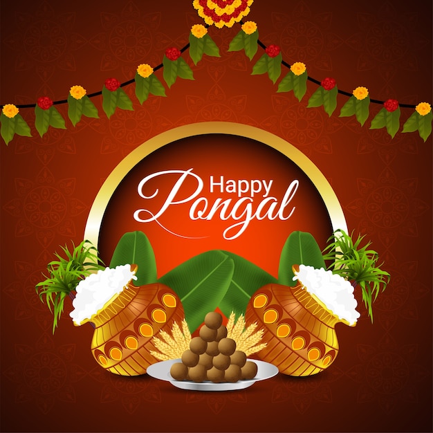 Banner de celebración de pongal o concepto de cartel