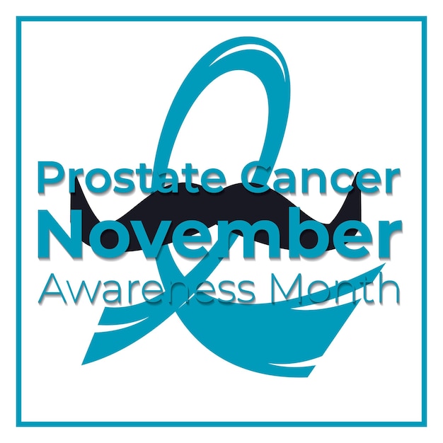 Vector banner con cinta azul claro realista de concientización sobre el cáncer de próstata